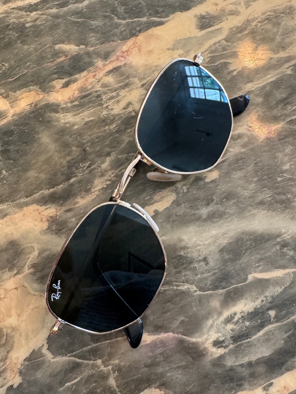 Ray-Ban Gold Frame Black Lens Sunglasses